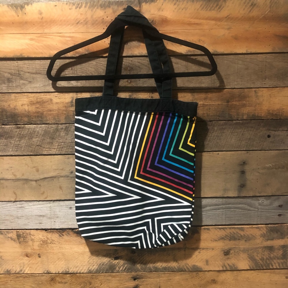 Retro rainbow canvas tote - Picture 2 of 4